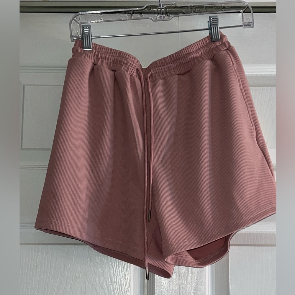 Dusty Mauve Ribbed Lounge Shorts Size M EU 38 US 6